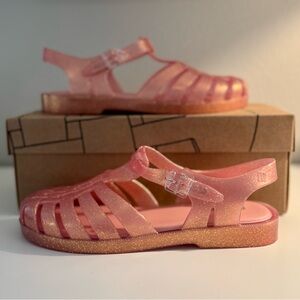 Melissa Jelly Sandals - Pink Glitter - Size 8 - NWT
